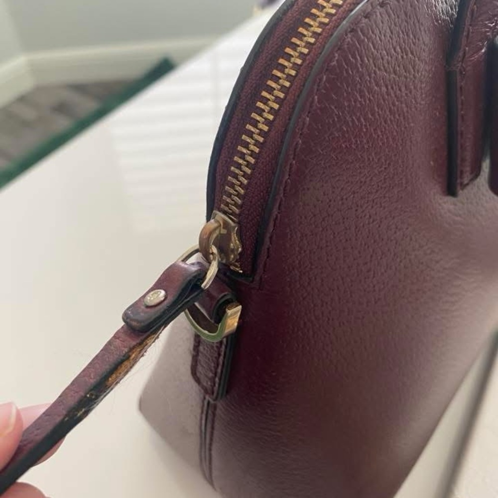 Kate Spade Burgundy Satchel with Structured Design and Bow - Picture 6 of 6